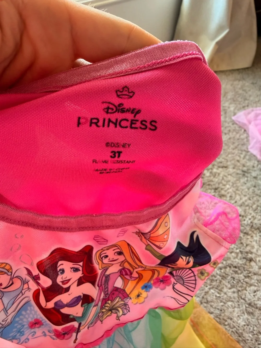 Disney Princess Pink Multi Rainbow Tulle Dress - Picture 2 of 2